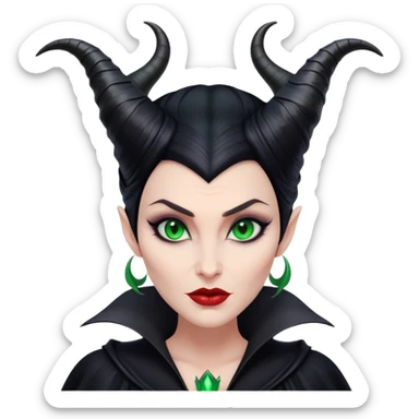 Maleficent villain with horns sticker