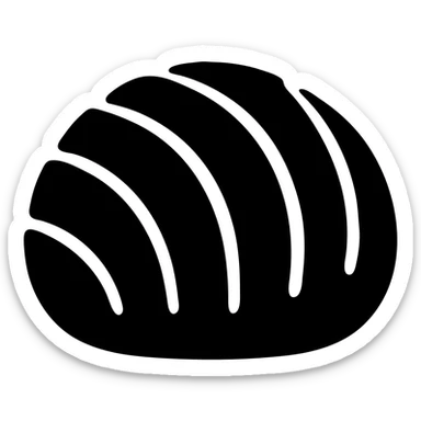 minimal flat gold icon concha Mexican sweet bread with shell pattern sticker