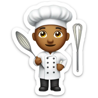 pastry chef with whisk sticker