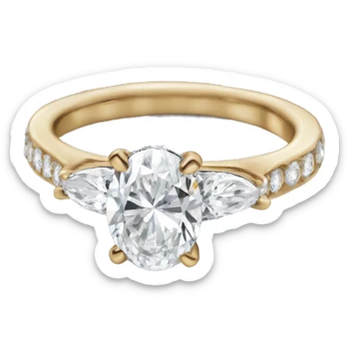 3 carat oval engagement ring gold band sticker