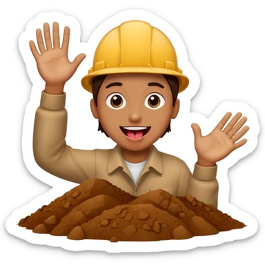 Person with tongue out and putting they’re hands out like they’re digging something sticker