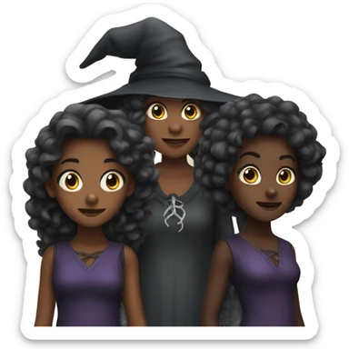 3 Witches, 2 dark girls one boy sticker