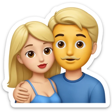 Couple bisous sticker