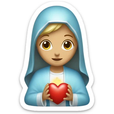 holy mary heart sticker