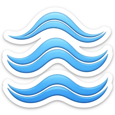 minimalist emoji for AsiaLuxe Travel focusing on blue wavy lines standalone symbol sticker