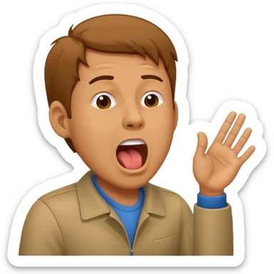 man Yawning without Hand sticker