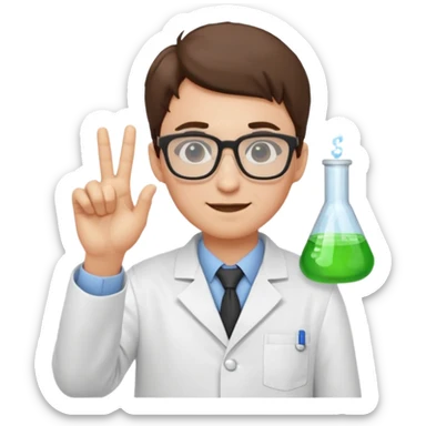 Nerd scientist emoji with those 🤓👆🥼 sticker