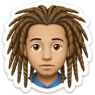 light skin man with dreadlocks sticker