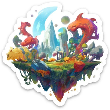  Epic painted artistic abstract complex detailed aesthetic-Fakémon-creature-scenery sticker
