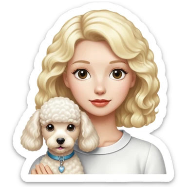 Blodie woman with poodle sticker