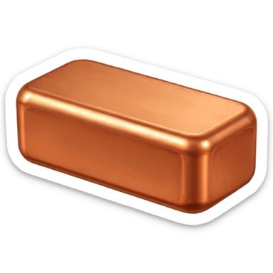 Create an Android-style emoji of a copper ingot. Make it simple, flat, and cartoon-like with bright copper colors, soft shading, and clean rounded shapes. Avoid realism and keep the design consistent with modern Android emoji aesthetics. sticker