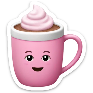 Pink hot cocoa mug  sticker