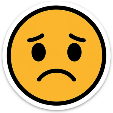 bad face emoji with frown and sad eyes sticker