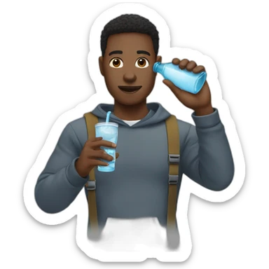 Blackmen drink water sticker