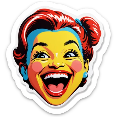 Pop art Giggling sticker