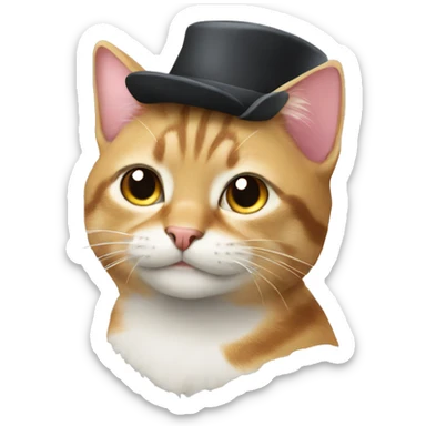 a cat with a hat sticker