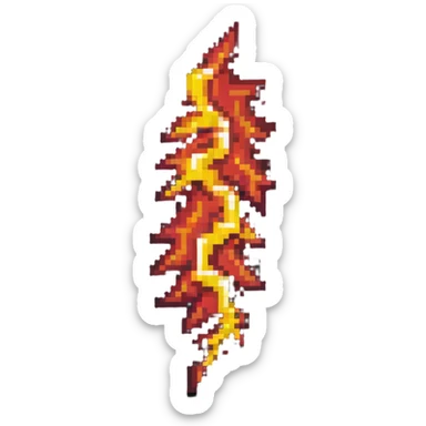 lightning bolt with yellow-red gradient sticker