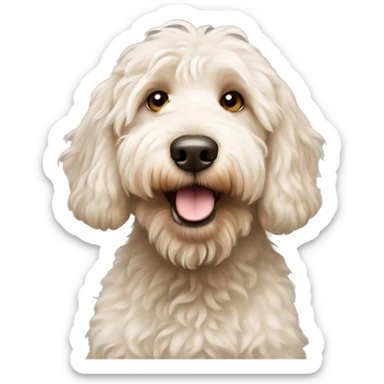 Whit Australian labradoodle  sticker