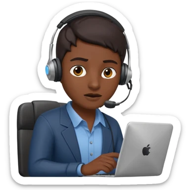 mean looking phone scammer in sketchy call center from pakistan ] sticker