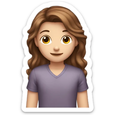 boy-brown-hair big hug girl with brown-hair sticker