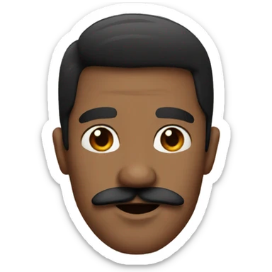 black haired man with shore square mustache  sticker