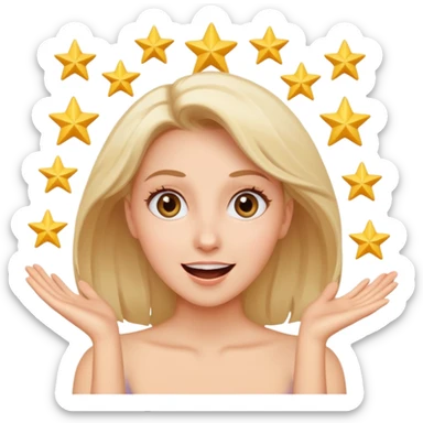 pria dengan ekspresi senang / excited dengan mata menjadi bintang sticker