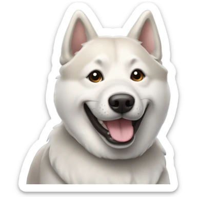 A smiling gray Jindo dog sticker