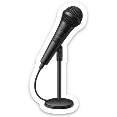 microphone with stand sticker