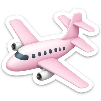 Cute light pink airplane  sticker