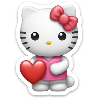 hello kitty holding heart  sticker