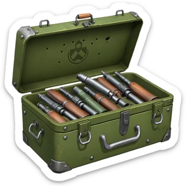 generate a very realistic weapon supply box sticker
