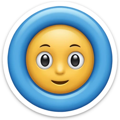 Chulito blanco dentro de un círculo azul sticker