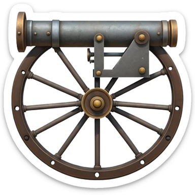 The cannon must have a single wheel. sticker