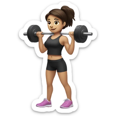 brunette girl lifting weights sticker