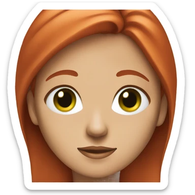Red hair tall girl with one brown eye and one green eye sticker