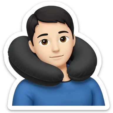 black Travel Neck Pillow sticker