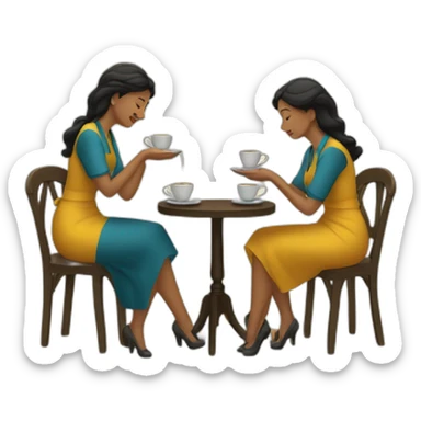 Dos mujeres tomando café  sticker