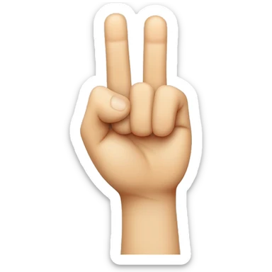 a hand with the thumb between the index finger and the middle finger sticker
