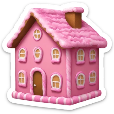 A pink gingerbread house sticker