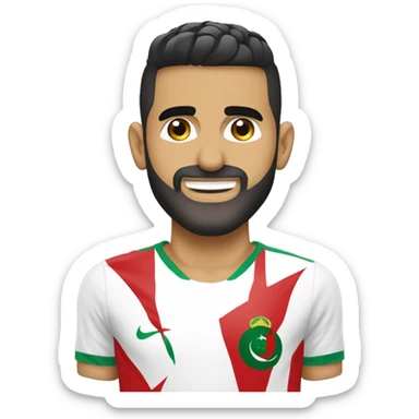 Riyad Mahrez avec le drapeau de l’Algérie  sticker