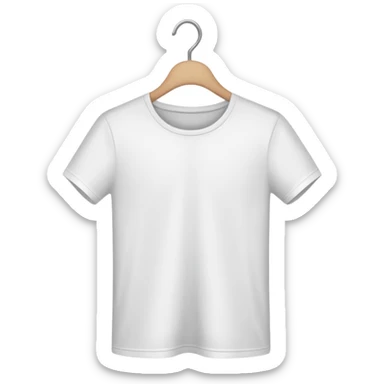 white T-shirt on a hanger, simple, modern, smooth contours, fresh look sticker