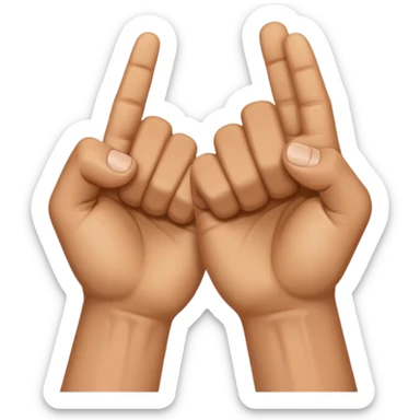 right fist in left palm sticker