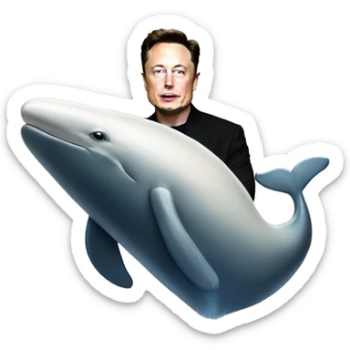 Elon musk with a whale sticker