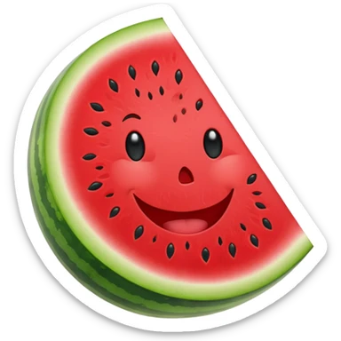 watermelon smile hAlf slice sticker
