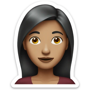 Woman dark red hair with dress with money eyes sticker