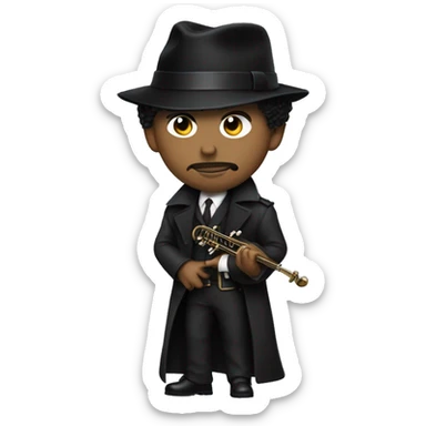 the musician prince as a detective, wearing black sticker