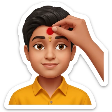 Bhaidooj behen apne bhai ko tika krte hue sticker