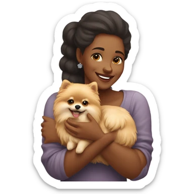 Dog mom with pomeranian  sticker