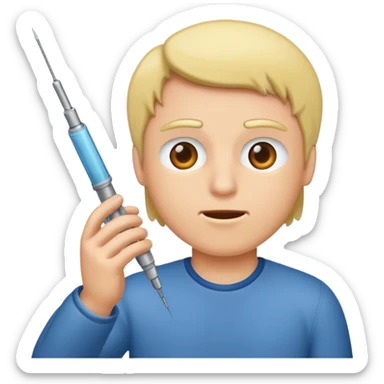 Man shooting up with needle sticker