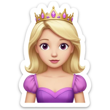 princess with blonde hair and pink and purple dress  sticker